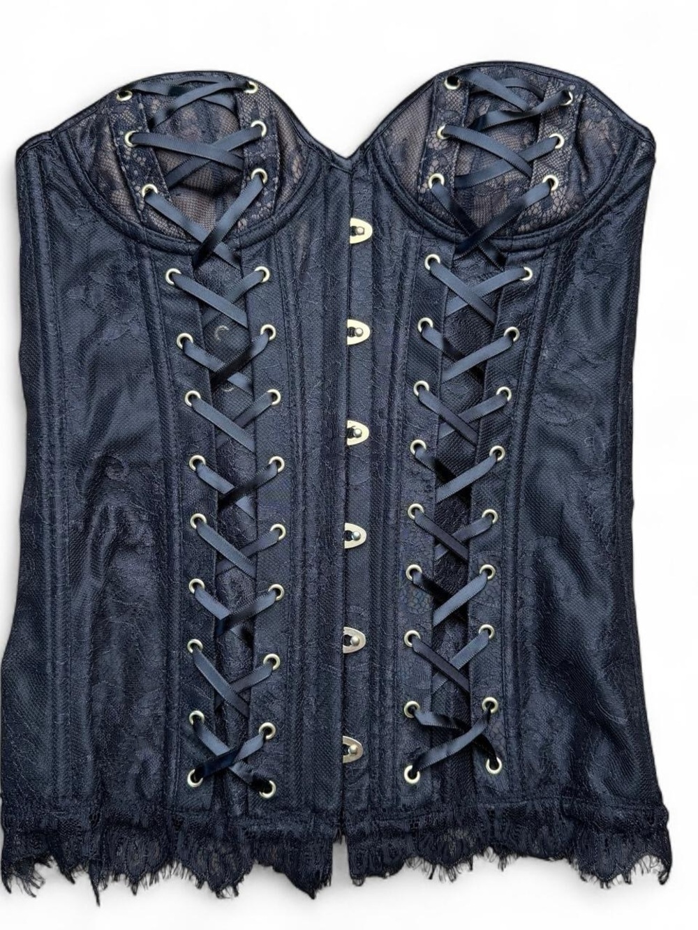 Adore Me Black Lace Corset Bustier Top Size S